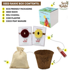 Yellow & Red 2 Seed Rakhis Premium Hamper