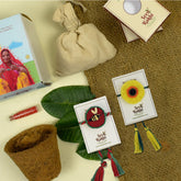 Amaranthus , Karela & Cucumber Seed Rakhi - Set of 2 Rakhi With Planter And Roli