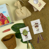 Sword Beans Seed Rakhi - Set of 2 Rakhi With Planter And Roli