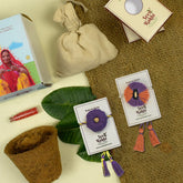 Cucumber & Bhindi Seed Rakhi - Set of 2 Rakhi With Planter And Roli