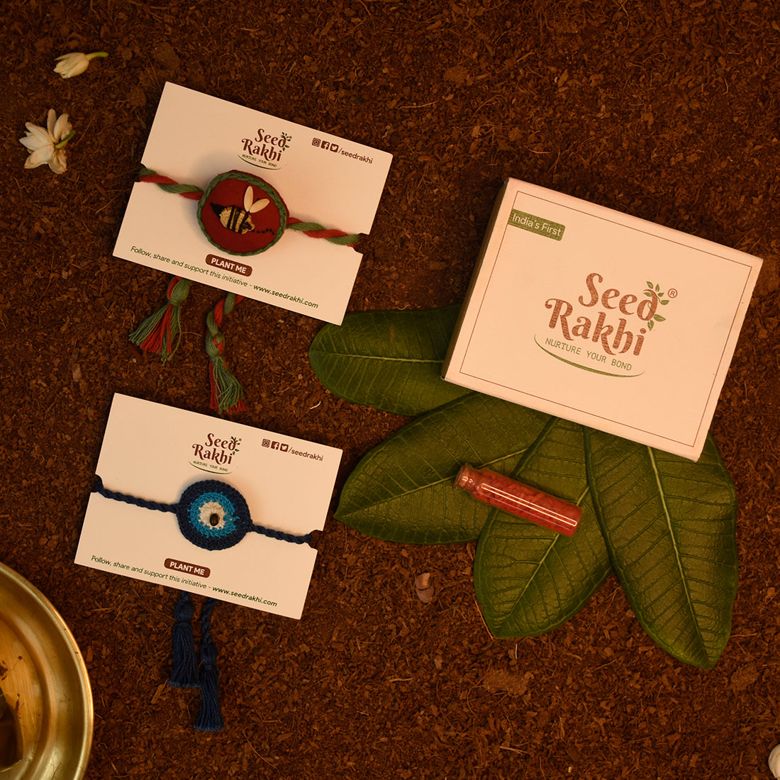 Madhu & Neel Nazar Battu 2 Seed Rakhis Basic Hamper