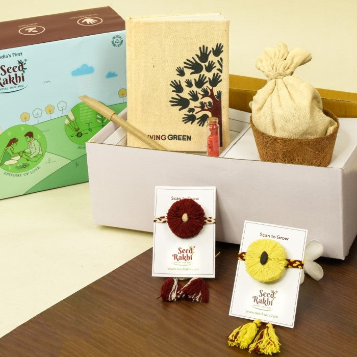 Turai & Cotton 2 Seed Rakhi Premium Hamper with Diary & Pen