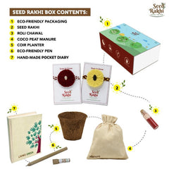 Turai & Cotton 2 Seed Rakhi Premium Hamper with Diary & Pen