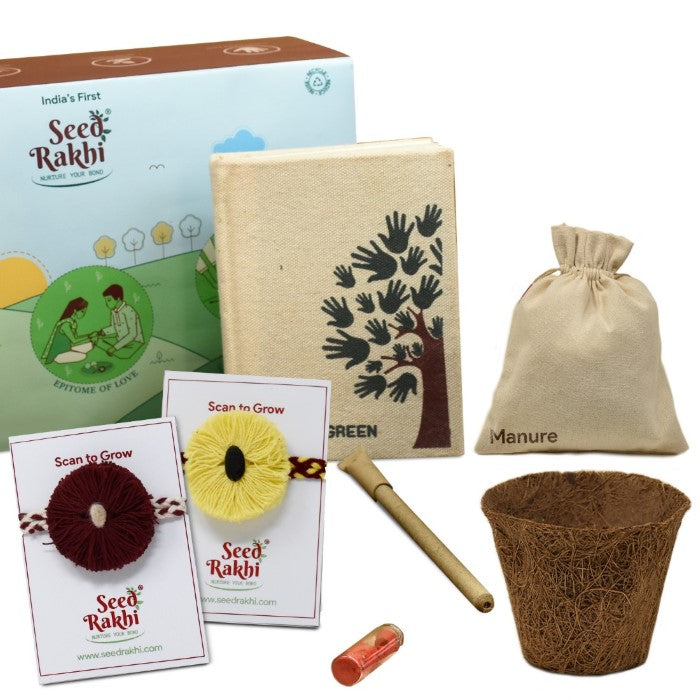 Turai & Cotton 2 Seed Rakhi Premium Hamper with Diary & Pen