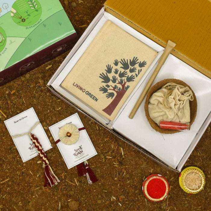 Dhavala & Stuti Bhabiya Bhabhi Seed Rakhis Premium Hamper With Diary & Pen(Set Of 2)