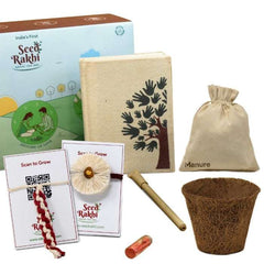 Dhavala & Stuti Bhabiya Bhabhi Seed Rakhis Premium Hamper With Diary & Pen(Set Of 2)