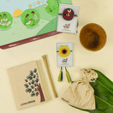 Amaranthus & Purslane, Karela & Cucumber Seed Rakhi - Set of 2 Rakhi With Planter, Diary & Pen