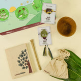 Kavach & Imali Seed Rakhi - Set of 2 Rakhi With Planter, Diary & Pen