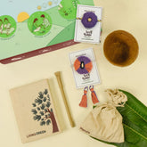Cucumber & Bhindi Seed Rakhi - Set of 2 Rakhi With Planter, Diary & Pen