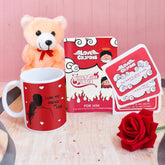 Love Forever Coffee Mug, Coupon Book, Small Teddy, Rose & Greeting Card For Couples