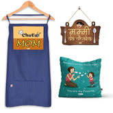 Chef Mom Digital Printed Apron with Cushion, Wall Hanging Gifts for mother
