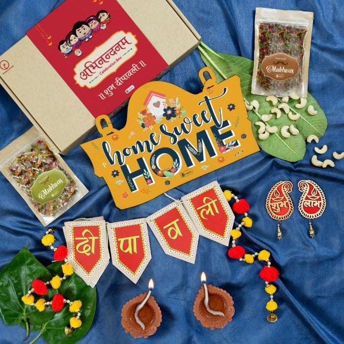 Bunting Clay Diwali Diya Wall Hanging with Mukhwas