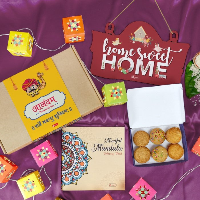 Wall Hanging with Mandala Coloring Book DIY Lights and Cookie Box