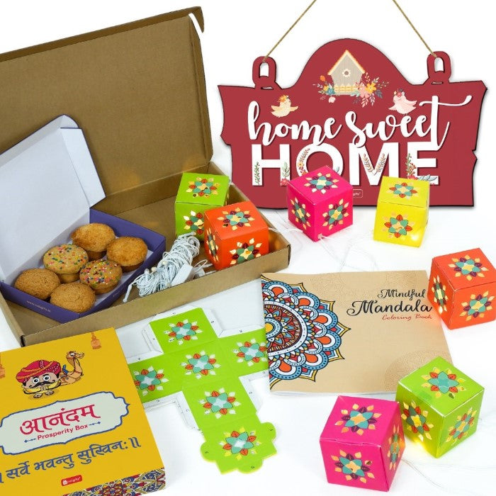 Wall Hanging with Mandala Coloring Book DIY Lights and Cookie Box