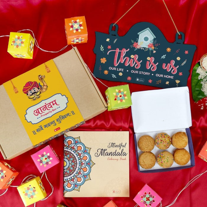 Wall Hanging with Mandala Coloring Book DIY Lights and Cookie Box