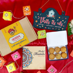 Wall Hanging with Mandala Coloring Book DIY Lights and Cookie Box