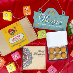 Wall Hanging with Mandala Coloring Book DIY Lights and Cookie Box