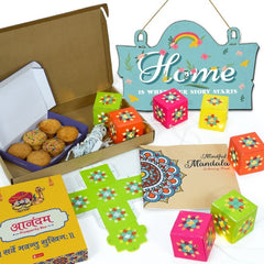 Wall Hanging with Mandala Coloring Book DIY Lights and Cookie Box