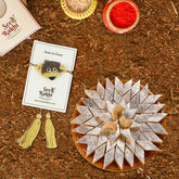 Imali Seed Rakhi Gift Hamper With Kaju Katli Mini Bites 125 gm