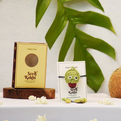 Eco-Friendly Plantable Frog Shape Seed Rakhi with Planter, 1 Diary & Pen