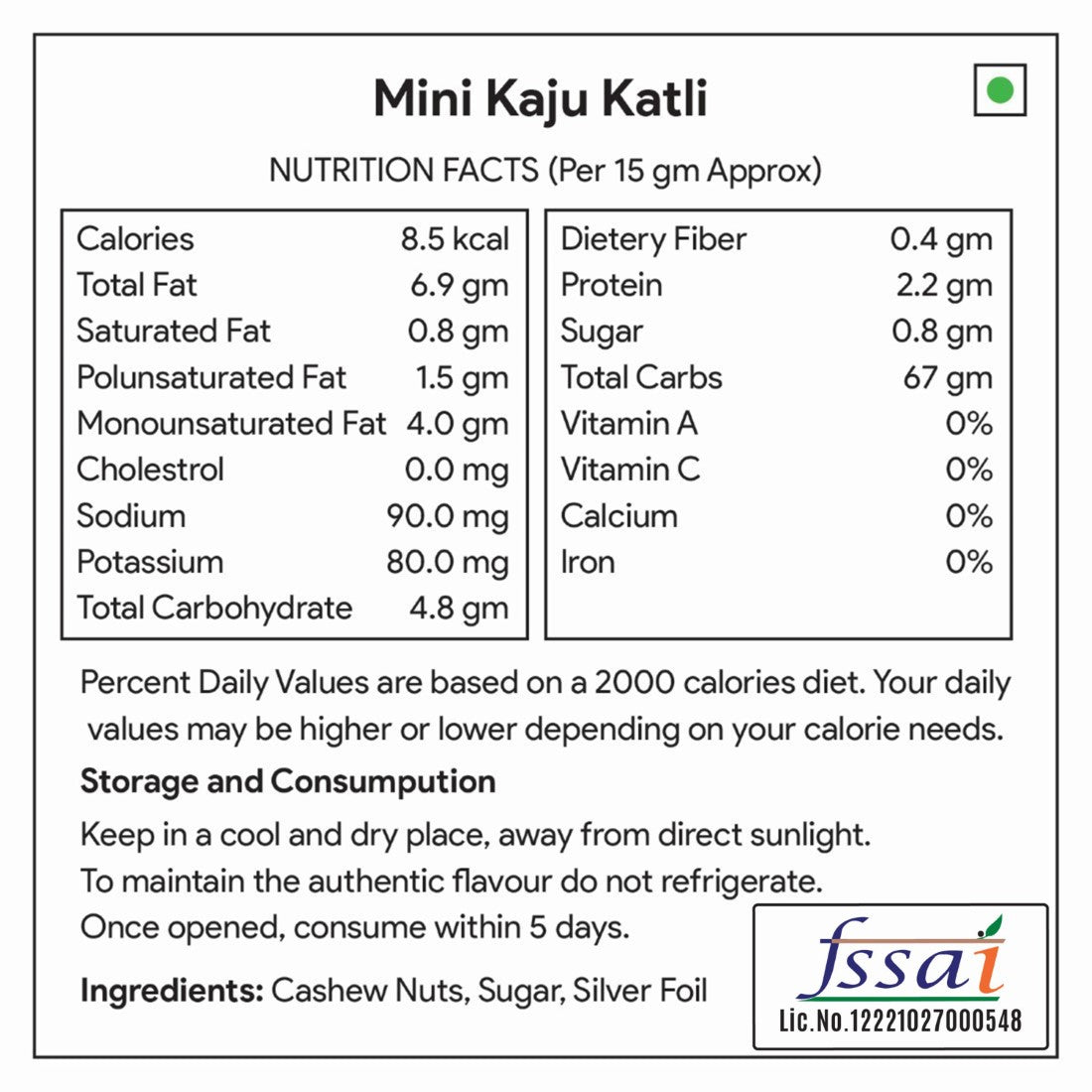 Amaltash & Brinjal, Bhindi Set of 2 Premium Seed Rakhi Hamper With Kaju Katli Mini Bites 125 gm