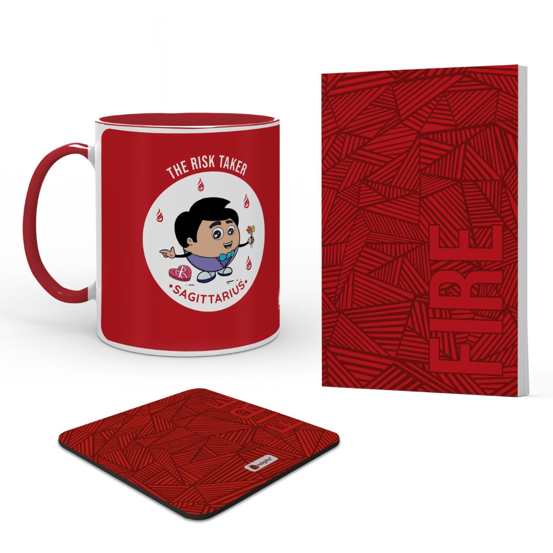 Saggitarius Zodiac Sign Gift Set Coffee Mug, Coaster, Diary Set Of 3