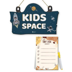 Kids Space Printed Wooden Wall Hanging & To Do List Planner Gift For Kids