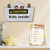 Caution Kids Inside Inside Printed Wooden Wall Hanging & To Do List Planner Gift For Kids