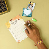 Personalized Photo Magnetic Clip, To Do Planner, and Embroidery Rakhi Gift Hamper for Brother