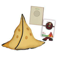 Samosa Shape Cushion & Seed Rakhi Combo - Set of 2