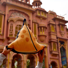 Samosa Shape Cushion & Seed Rakhi Combo - Set of 2