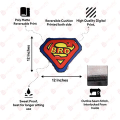 Super Bro Shape Cushion & Seed Rakhi Combo - Set of 2