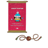Chuppi Rustam Scroll & Seed Rakhi Combo of 2 (Dark Pink)