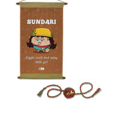 Sundari Print Scroll & Seed Rakhi Combo Set of 2 (Brown)
