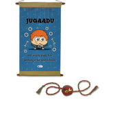 Jugaadu Print Scroll & Seed Rakhi Combo Set of 2 (Blue)