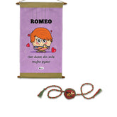 Romeo Print Scroll & Seed Rakhi Combo Set of 2 (Purple)