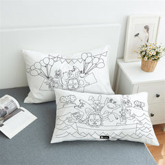 DIY Washable Coloring Pillow with Colors