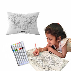 DIY Washable Coloring Pillow with Colors