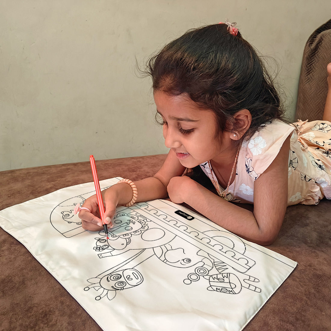 DIY Washable Coloring Pillow with Colors