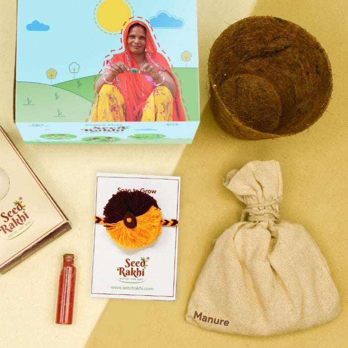Saanjh Seed Rakhi with Planter Gift Hamper