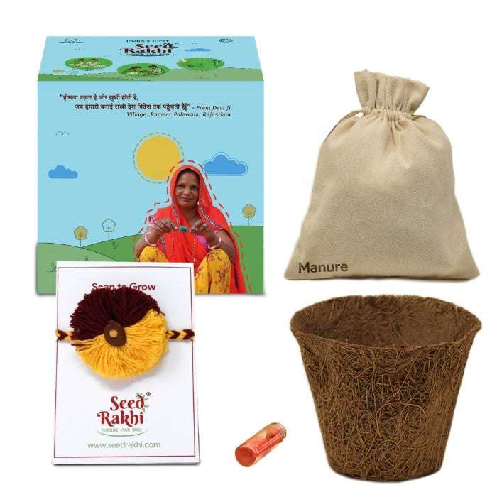 Saanjh Seed Rakhi with Planter Gift Hamper