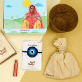 Neel Nazar Battu Seed Rakhi with Planter Gift Hamper
