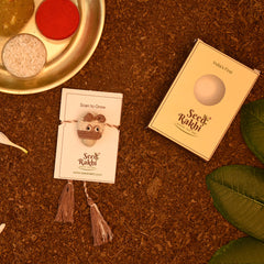 Eco-Friendly Plantable Dog Shape Seed Rakhi with Planter with Roli