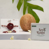 Red Plantable Seed Rakhi with Eco-Friendly Packaging (Seed: Cotton)