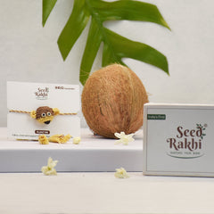 Eco-Friendly Plantable Monkey Shape Seed Rakhi With Roli