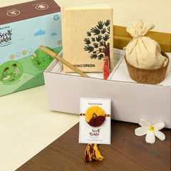 Saanjh Seed Rakhi, Planter and Notepad Gift Hamper