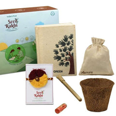 Saanjh Seed Rakhi, Planter and Notepad Gift Hamper