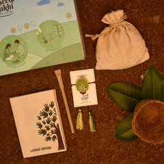Eco-Friendly Plantable Frog Shape Seed Rakhi with Planter, 1 Diary & Pen