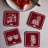 Folk Fusion of mandala and warli Coasters
