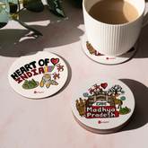 Madhya Pradesh - Souvenir Coaster Cum Fridge Magnets - Discovering India